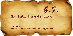 Garlati Fabrícius névjegykártya